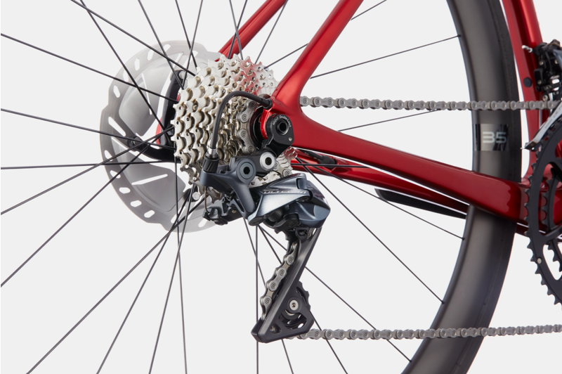 2021 Cannondale SuperSix EVO Hi-MOD Disc Ultegra Road Bike in Red-3